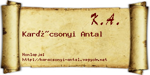 Karácsonyi Antal névjegykártya